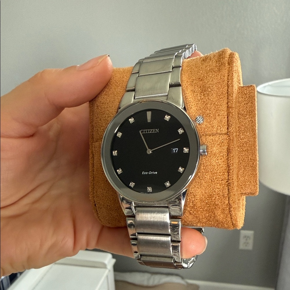 Citizen Eco-Drive Silver and Black Men's Watch